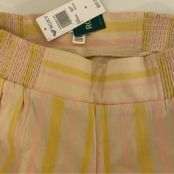 NWT Roxy Medium Handmade Life Yellow Pink Striped Shorts - Picture 8 of 14